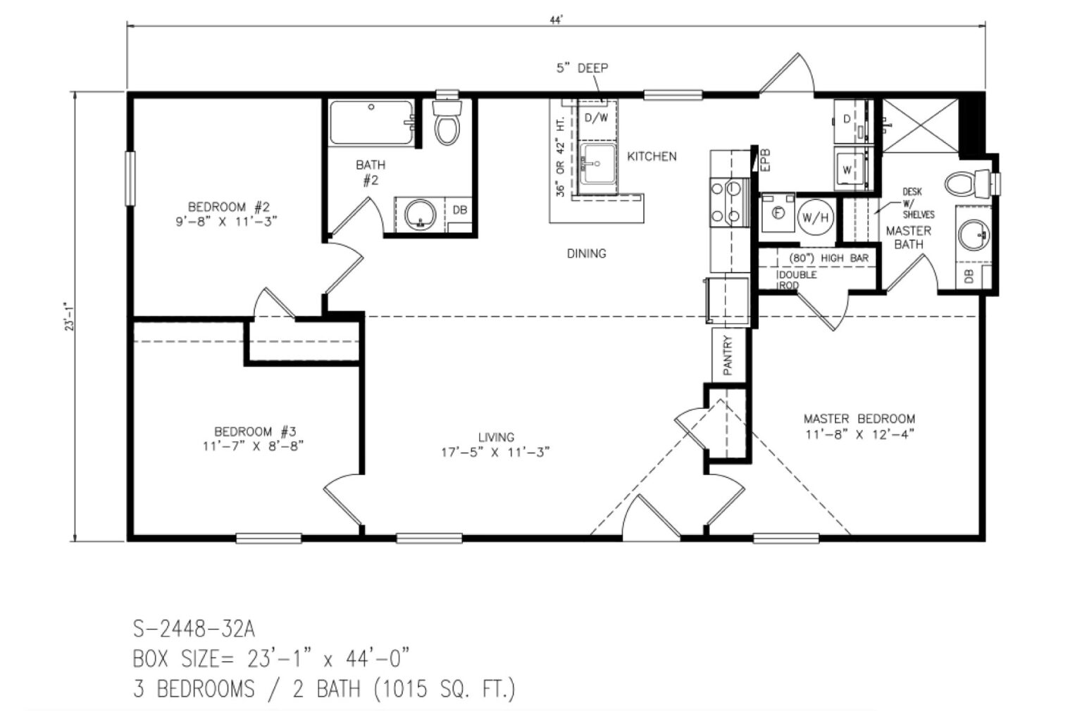 Legacy S244832A 23x44 3/2 Brazoria County Mobile Homes